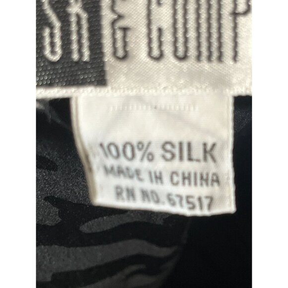 Retro Silk Animal Print Skirt Black 12 Classic Chic Preppy Neutral Minimalist - Picture 9 of 10